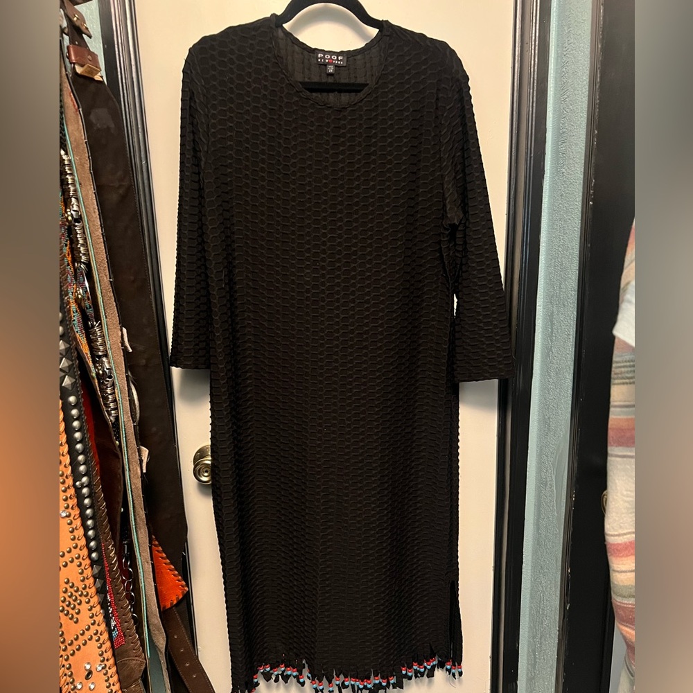 Elegant Black Textured Dress